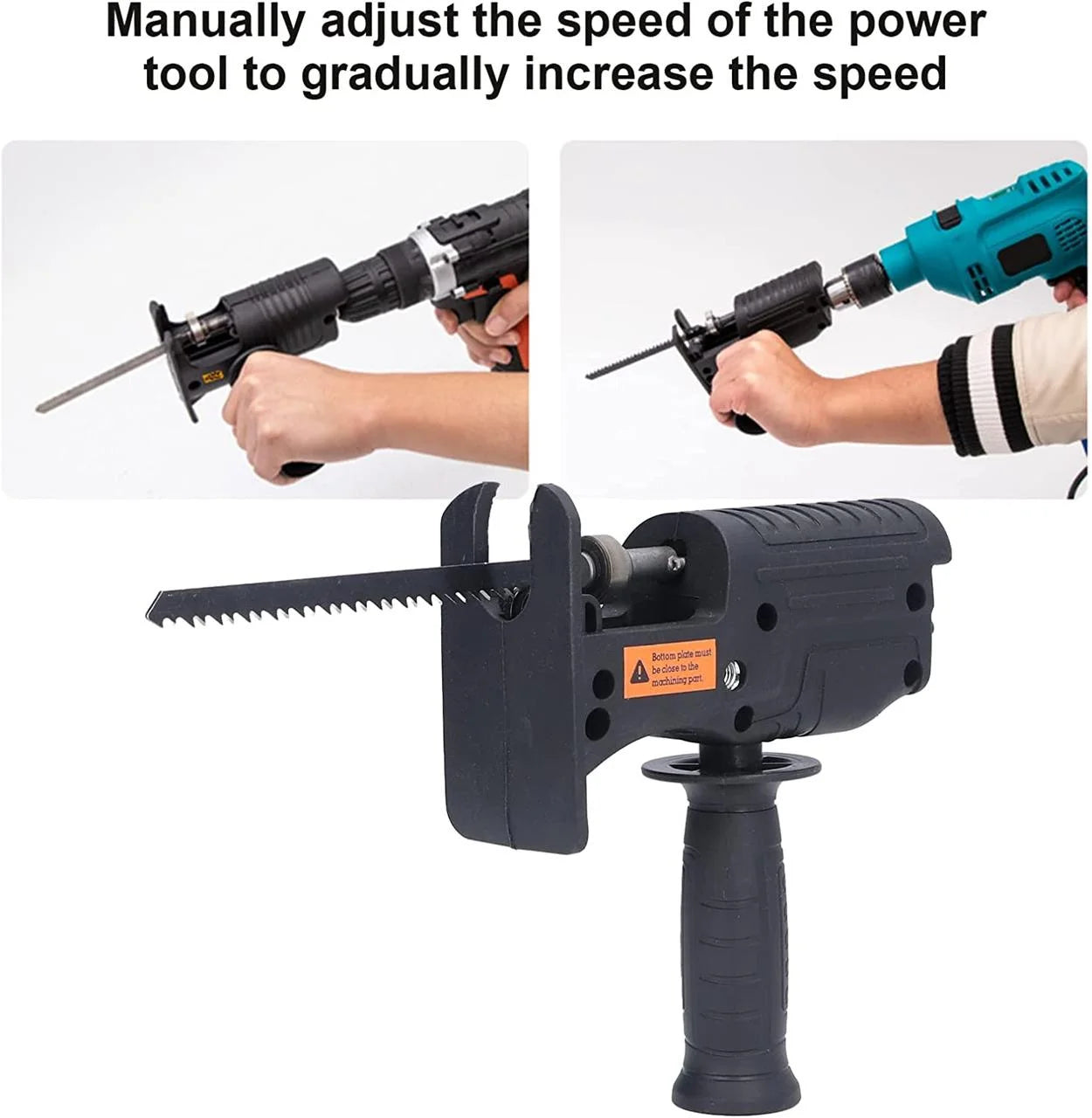 Adaptor tip fierastrau sabie soricel, pentru bormasina, 3 lame incluse