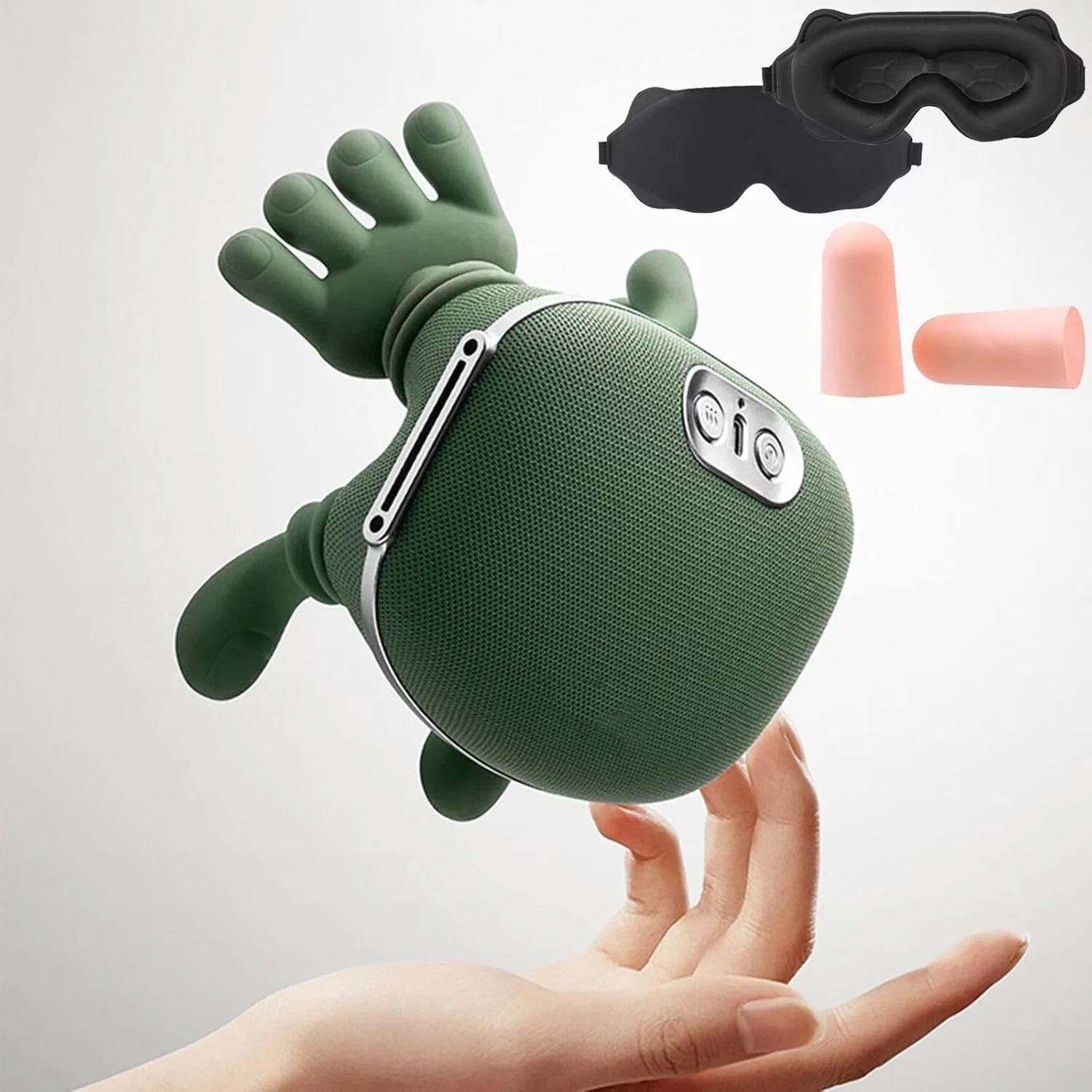 Aparat Masaj Cervical 4D cu Incalzire | Gat, Umeri, Brate, Gambe | 3 Trepte | Fara Fir | Motor Silentios | Incarcare USB | Verde