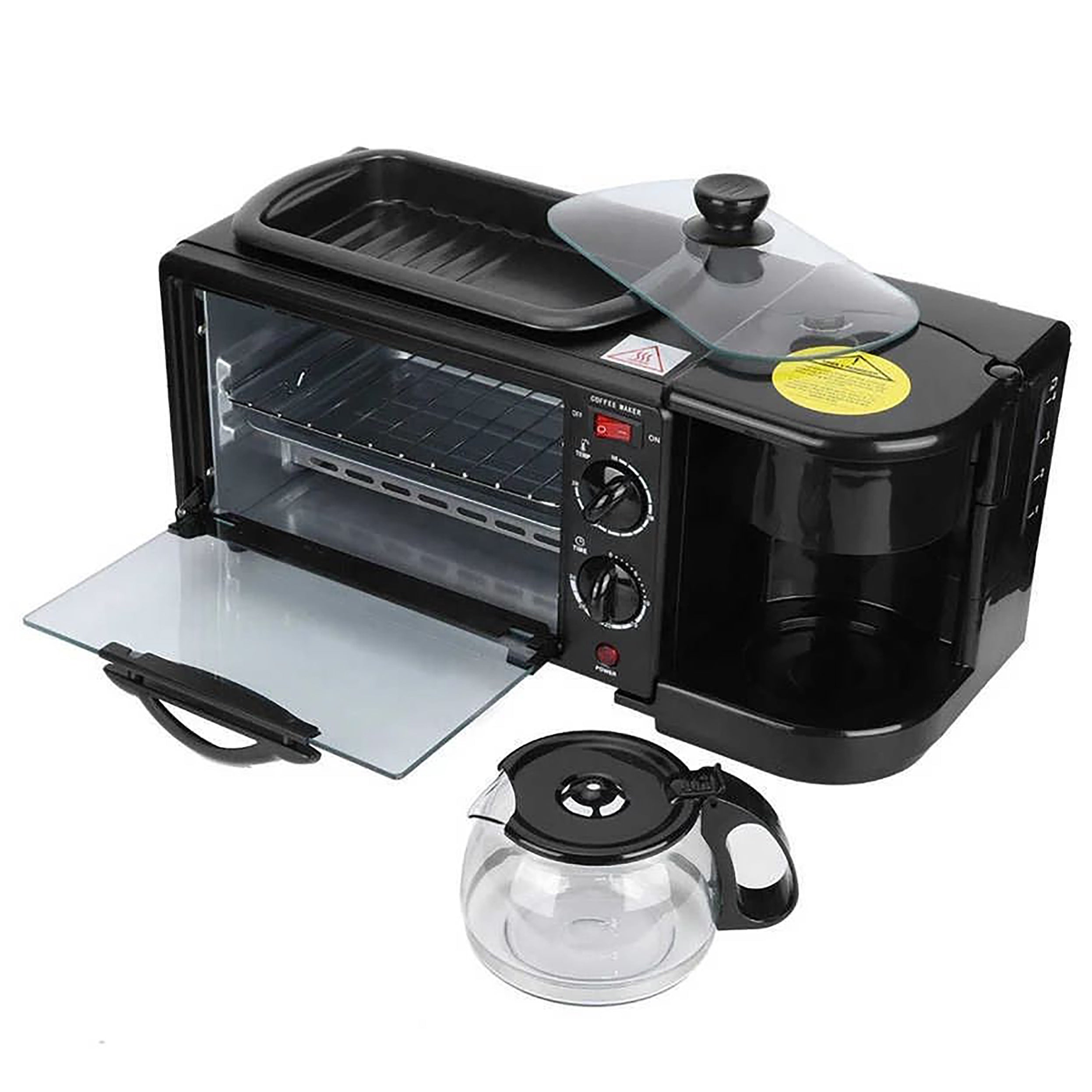 Aparat Mic Dejun Electric, Multifunctional 3 in 1, Cuptor 9L, Grill, Aparat De Cafea, Capac Inclus