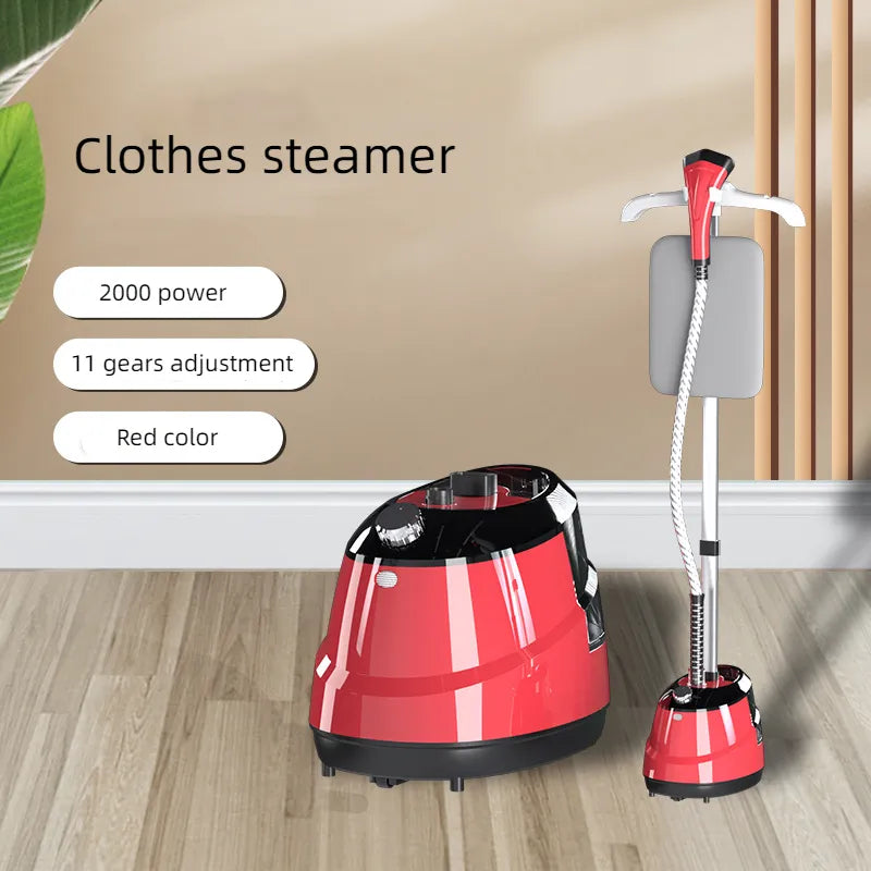 Aparat de Calcat cu Abur Vertical 2 in 1 , 2000W, Profesional, Portabil, cu Masa de Calcat - Rosu