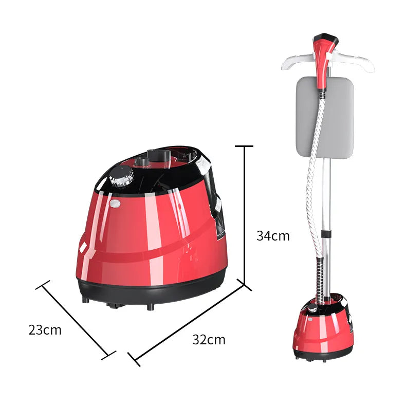 Aparat de Calcat cu Abur Vertical 2 in 1 , 2000W, Profesional, Portabil, cu Masa de Calcat - Rosu