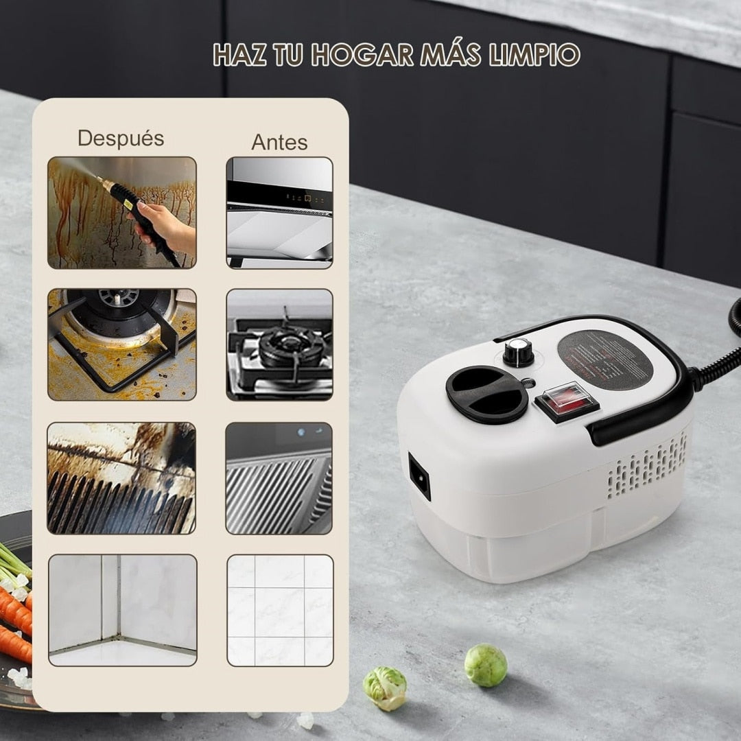 Aparat de curatat cu abur, 4 ccesorii incluse, 2500W, alb/negru