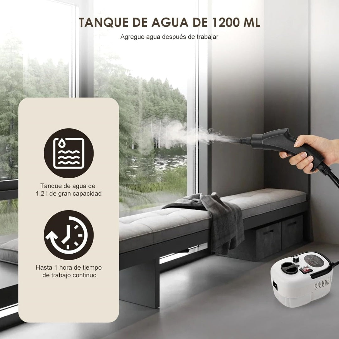 Aparat de curatat cu abur, 4 ccesorii incluse, 2500W, alb/negru