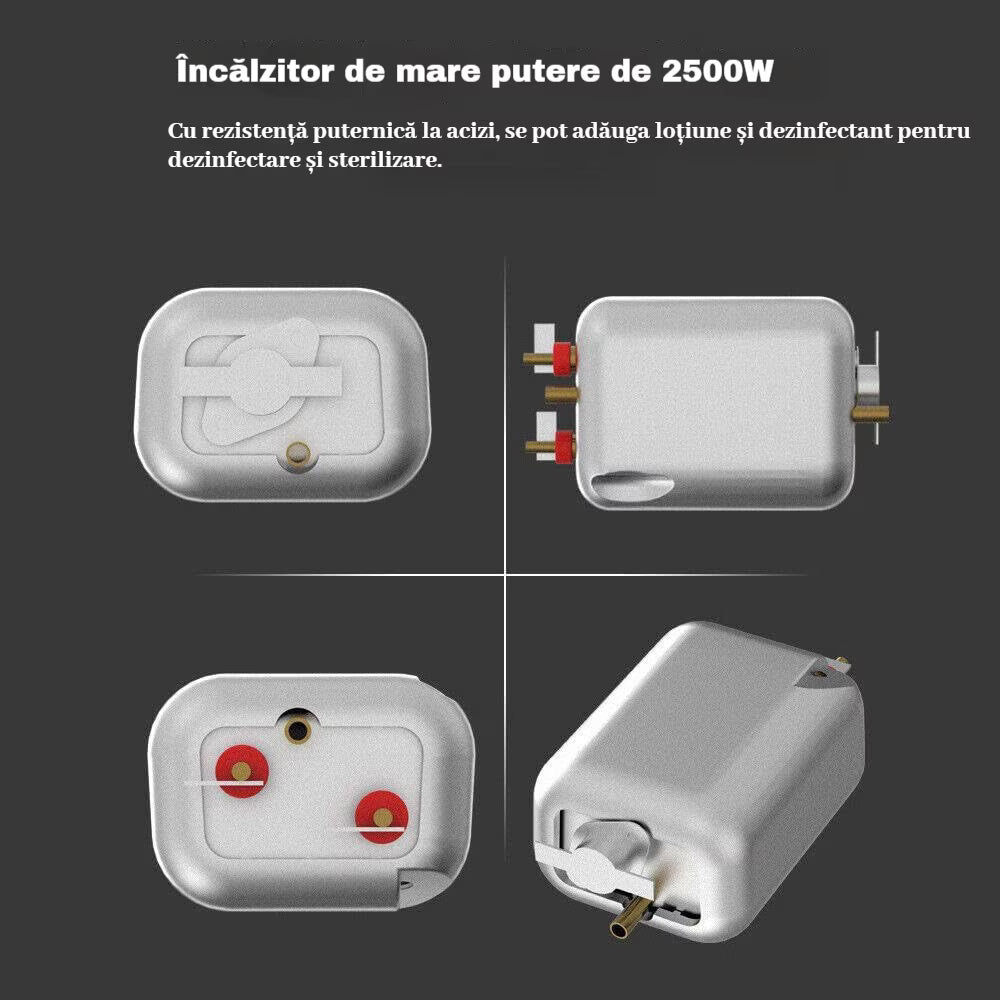 Aparat de curatat cu abur, 4 ccesorii incluse, 2500W, alb/negru