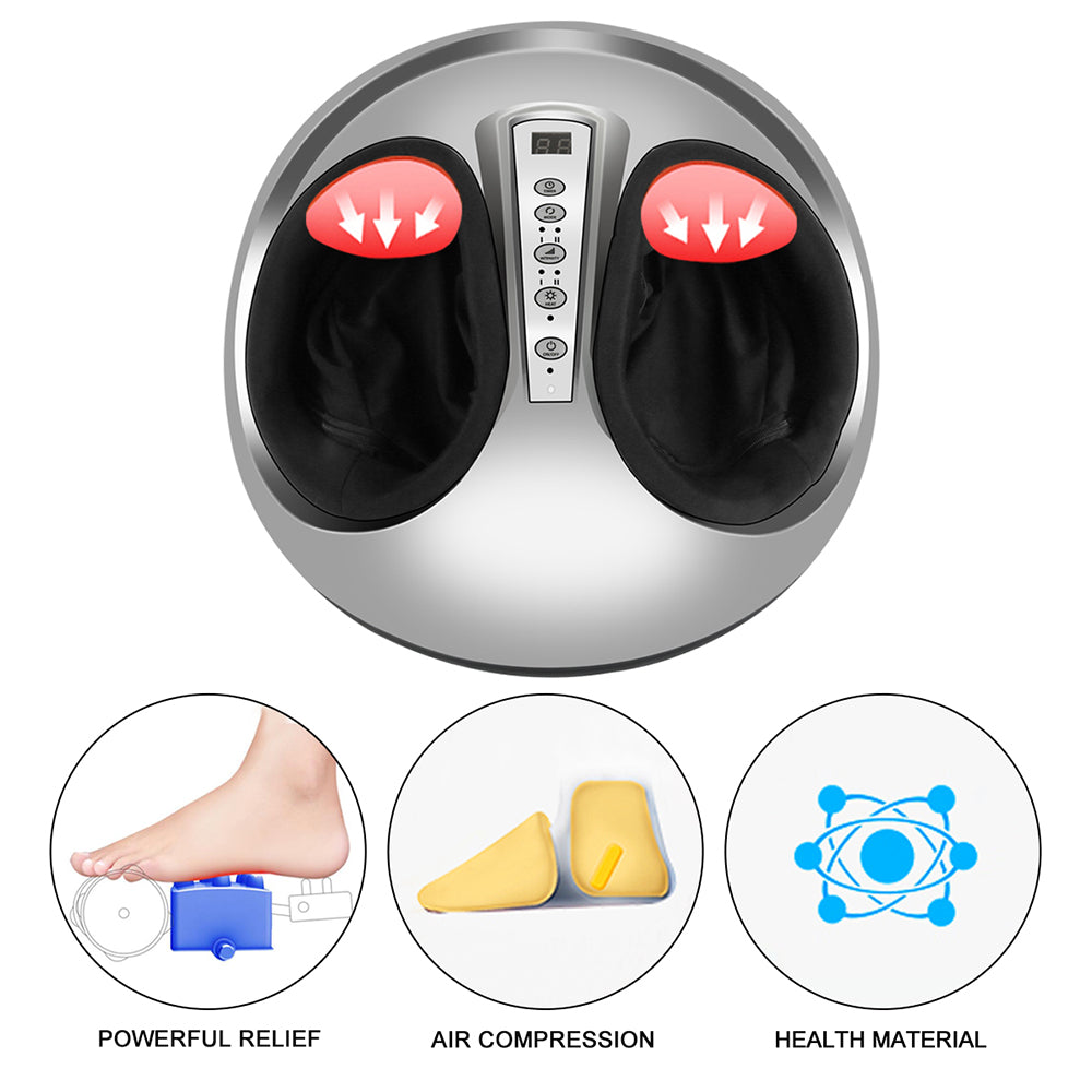 Aparat de masaj Shiatsu pentru picioare, afisaj LED, compresie aer cu incălzire, 3 Niveluri, ameliorarea durerii și tensiunii, picioare obosite, relaxarea mușchilor