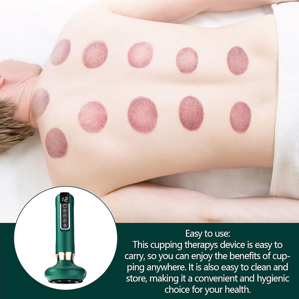 Aparat de masaj anticelulitic cu ventuza, terapie prin vacuum, scrapping si lumina rosie cu functie de incalzire