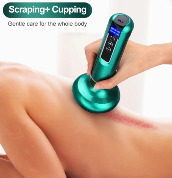 Aparat de masaj anticelulitic cu ventuza, terapie prin vacuum, scrapping si lumina rosie cu functie de incalzire