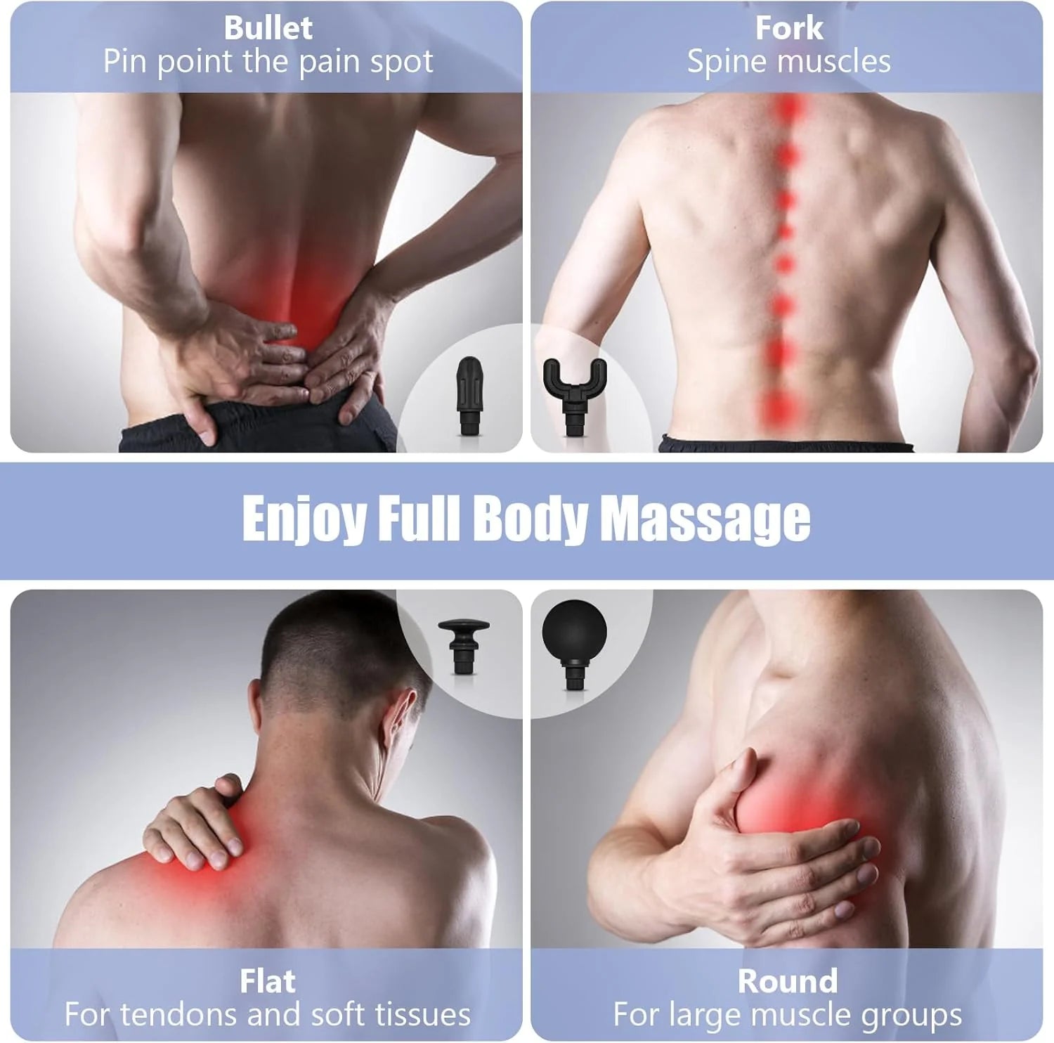 Aparat de masaj profesional flexibil forma L, 5 Viteze, 4 Capete