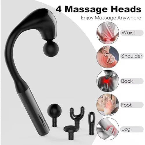 Aparat de masaj profesional flexibil forma L, 5 Viteze, 4 Capete