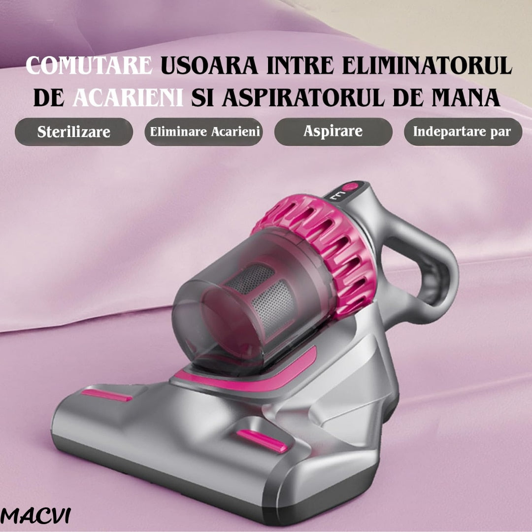 Aspirator multifunctional fara fir 4 in 1 pentru indepartarea acarienilor, curatare saltele si tapiterie de masina