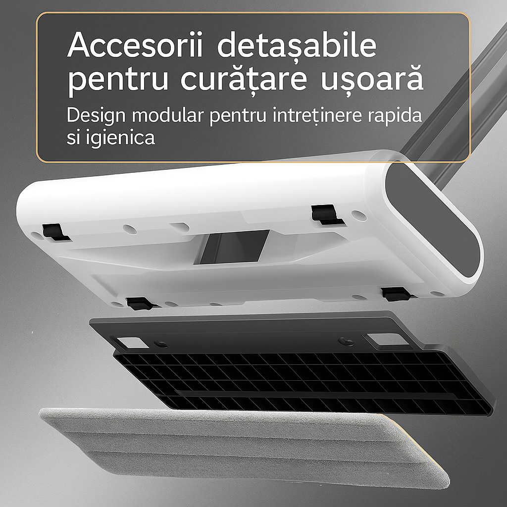 Aspirator vertical Fara Fir 2 in 1, Functie de Mop, 3 Capete incluse, Autonomie 48 minute, 100W