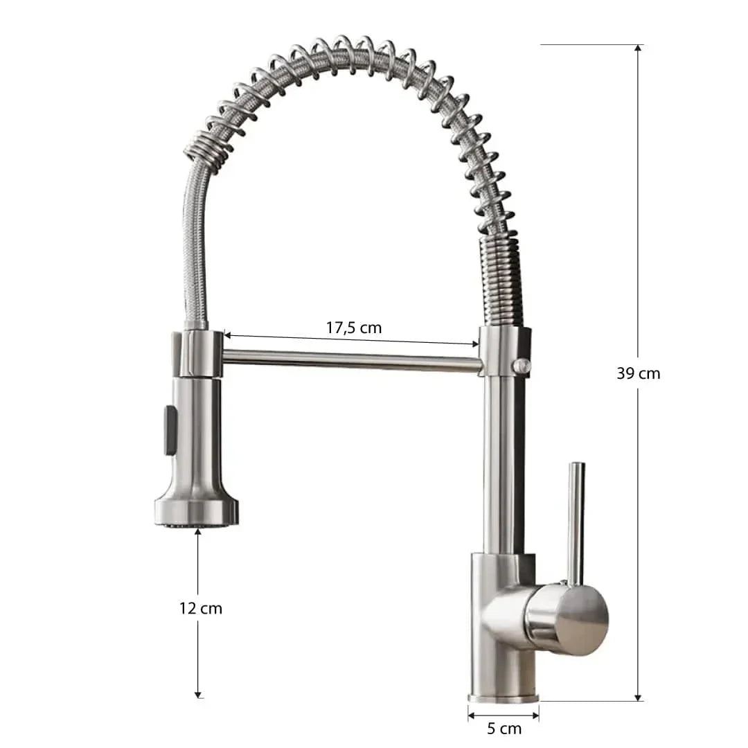 Baterie profesionala, cu dus flexibil, 2 functii de curgere a apei