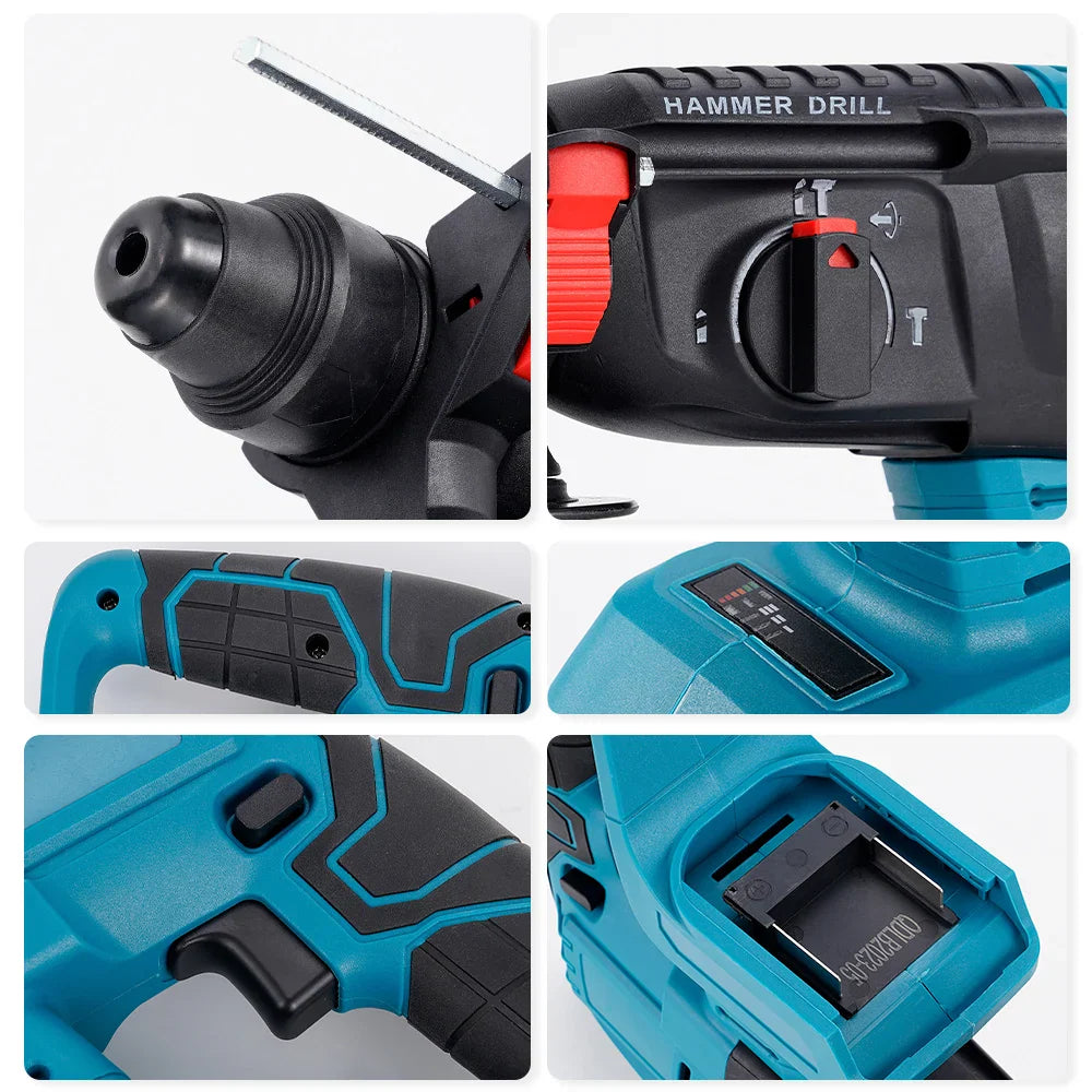 Bormasina cu Percutie Fara Fir Brushless 1850W, 2 Acumulatori 18V, 2580 rpm, Ciocan Rotopercutor SDS Plus