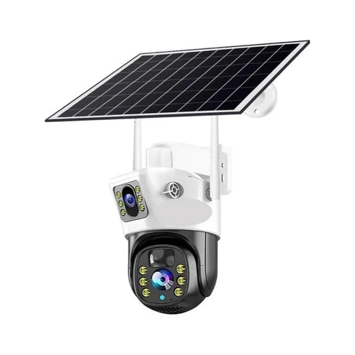Camera Supraveghere 4G Dubla cu Panou Solar, Ultra HD, Dual Camera 6MP, Incarcare Solara, Rotire Din Aplicatie, Rezistenta La Apa, Infrarosu, Microfon si Difuzor