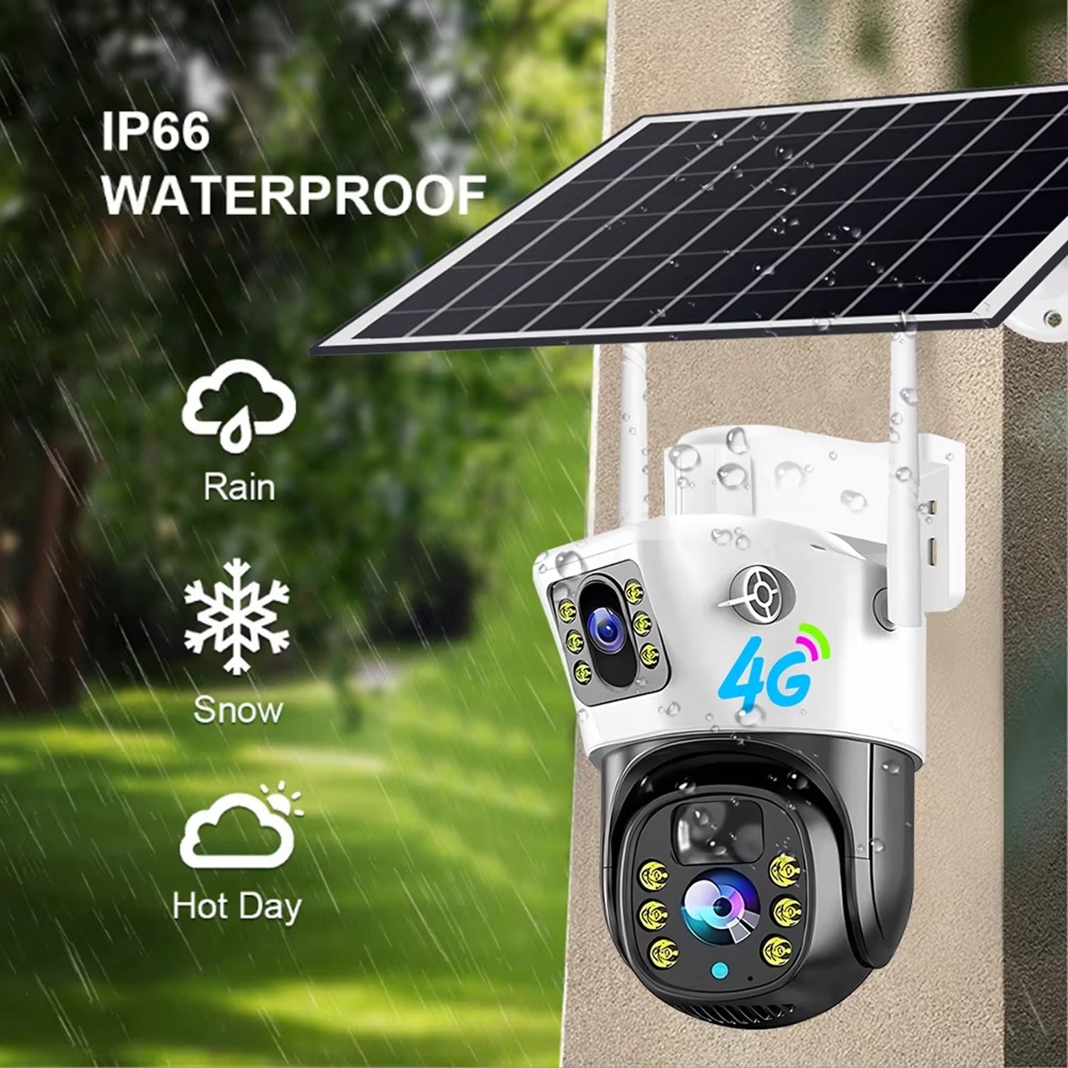 Camera Supraveghere 4G Dubla cu Panou Solar, Ultra HD, Dual Camera 6MP, Incarcare Solara, Rotire Din Aplicatie, Rezistenta La Apa, Infrarosu, Microfon si Difuzor