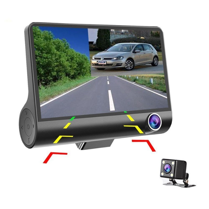 Camera auto tripla Blackbox L300-1, Full-HD, 3 camere-fata/spate/interior, ecran 4'', G Senzor