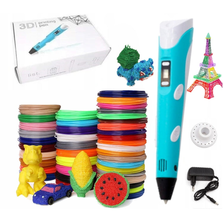 Creion pentru Desenat In Spatiu 3D, Pentru Incepatori, Cu Afisaj Si Filamente Multicolore