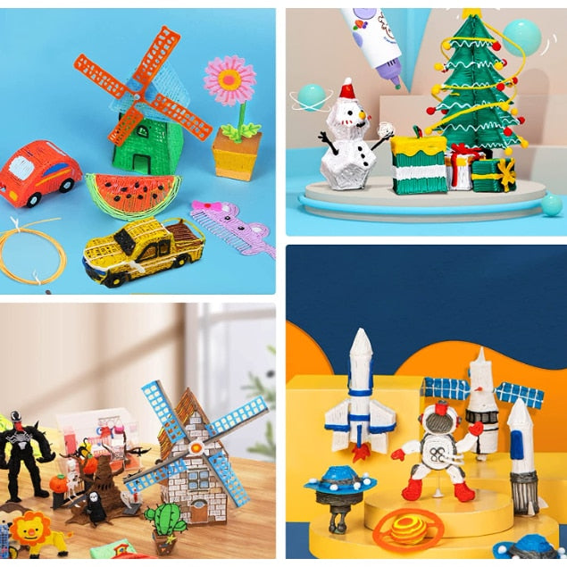 Creion pentru Desenat In Spatiu 3D, Pentru Incepatori, Cu Afisaj Si Filamente Multicolore