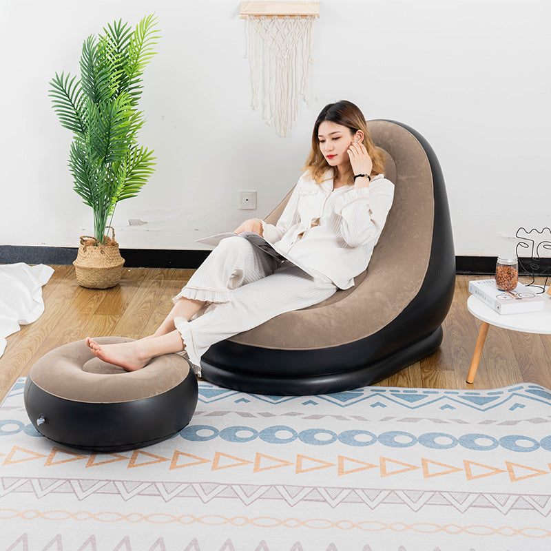 Fotoliu premium confortabil, cu suport pentru picioare, invelis catifelat