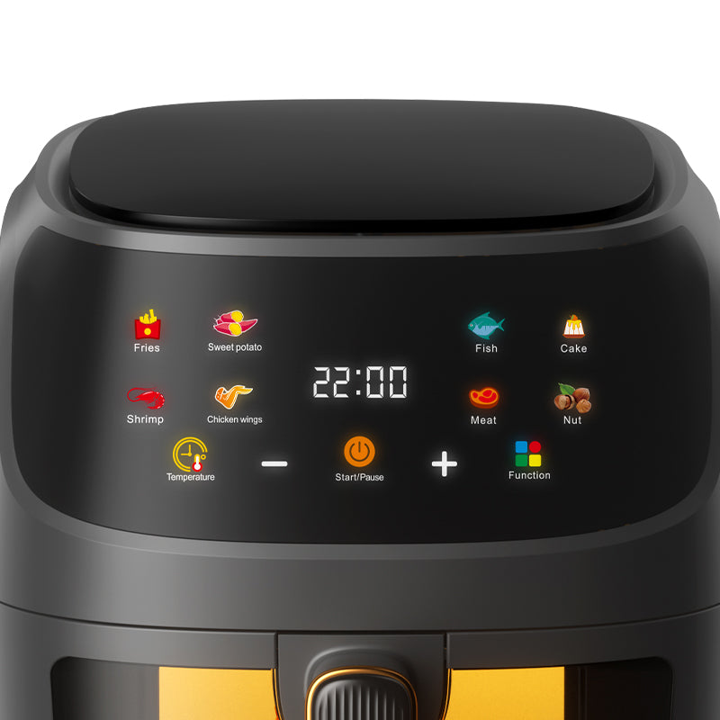 Friteuza cu aer cald, Air Fryer 8L, 2400 W, afisaj digital LCD color, Touch control, otel inoxidabil