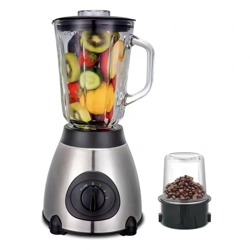 Blender 2 in 1 cu rasnita de cafea, 2200W, 5 viteze, 1.5L, carcasa din inox si ABS, bol din sticla