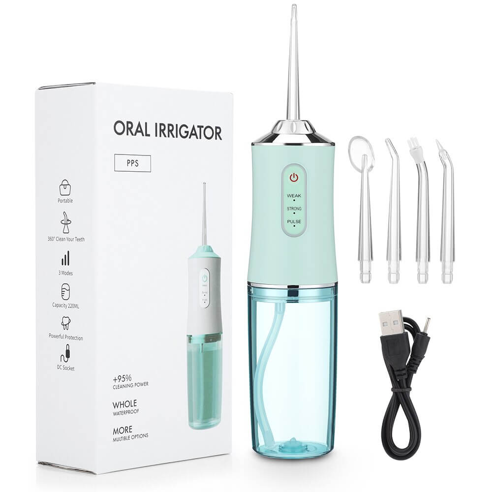 Irigator Bucal si Oral Profesional cu 4 Capete Curatare, 3 Moduri de Lucru, Portabil, Rezervor 220 ml