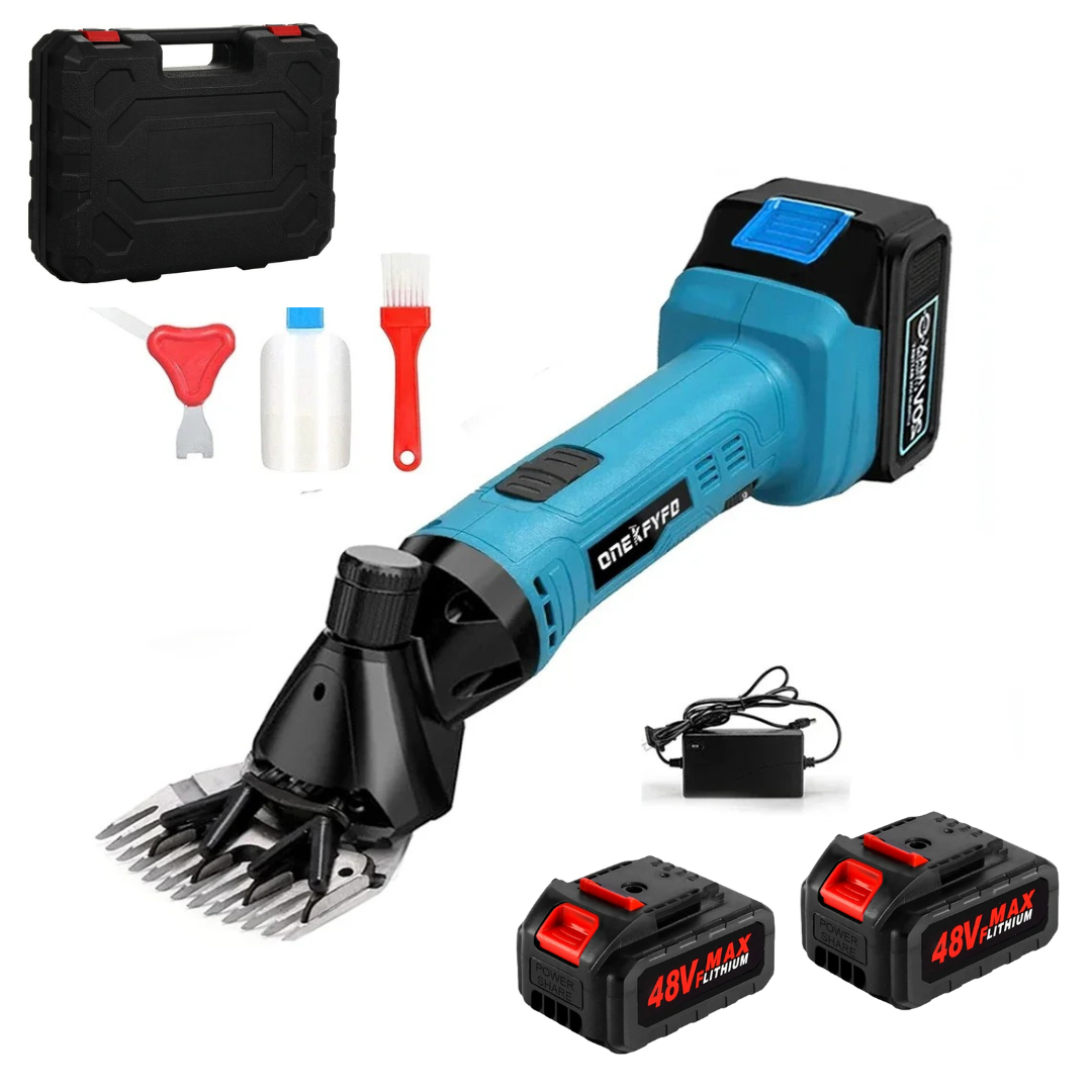 Masina Electrica Profesionala de Tuns Oi, Capre, Caini, Cu 2 Acumulatori 48V, 2400 RPM, Lame Otel, Trusa Transport INCLUSA