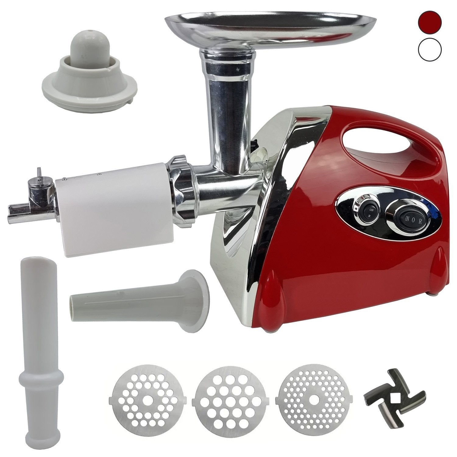 Masina de Tocat Carne 3500W cu Accesorii , Carnati si Chiftele, 3 Site din Inox, Functia Revers si Motor din Cupru