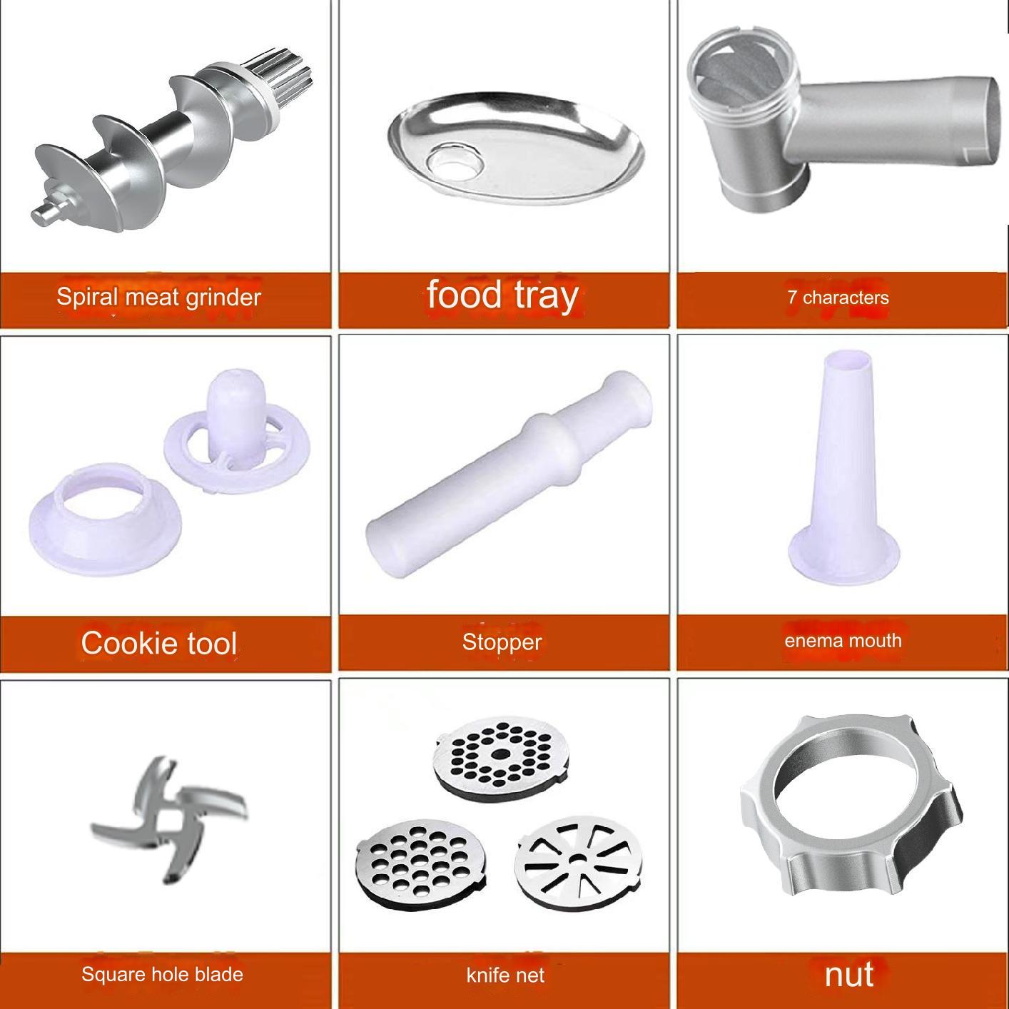 Masina de Tocat Carne 3500W cu Accesorii , Carnati si Chiftele, 3 Site din Inox, Functia Revers si Motor din Cupru