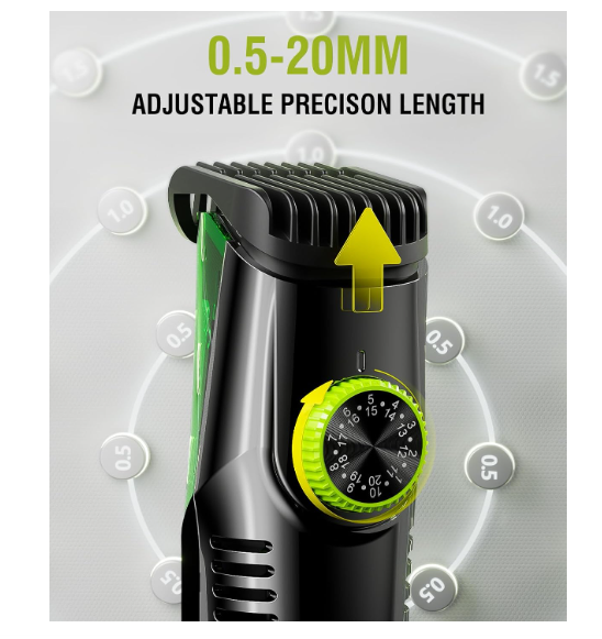 Masina de Tuns Barba, Functie de Aspiratie a Parului, Reglare marime din buton 1-22mm, Autonomie 90 min, Incarcare USB, IPX6 Waterproof