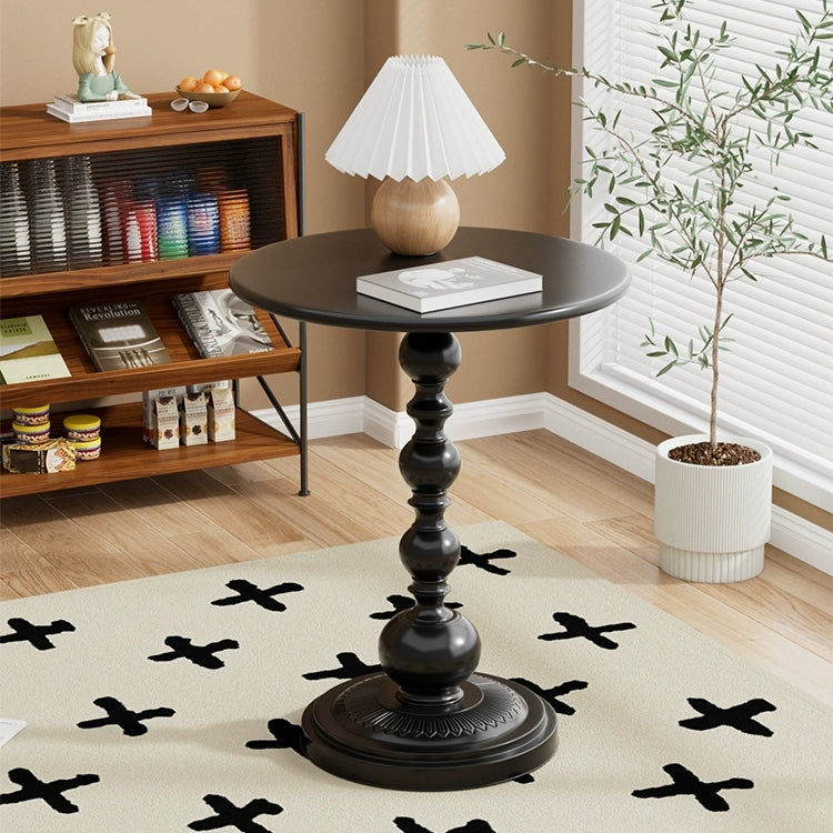 Masuta de cafea retro, fier, pentru living, dormitor sau balcon 52 x 38 cm, negru