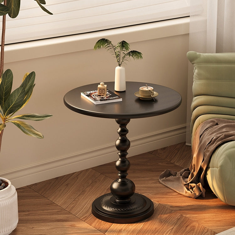 Masuta de cafea retro, fier, pentru living, dormitor sau balcon 52 x 38 cm, negru