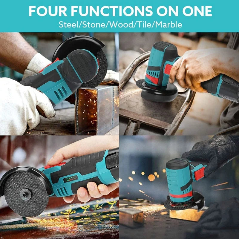 Mini Polizor Unghiular Flex Electric cu 2 acumulatori, 6 discuri, Portabil, 48V, 76MM