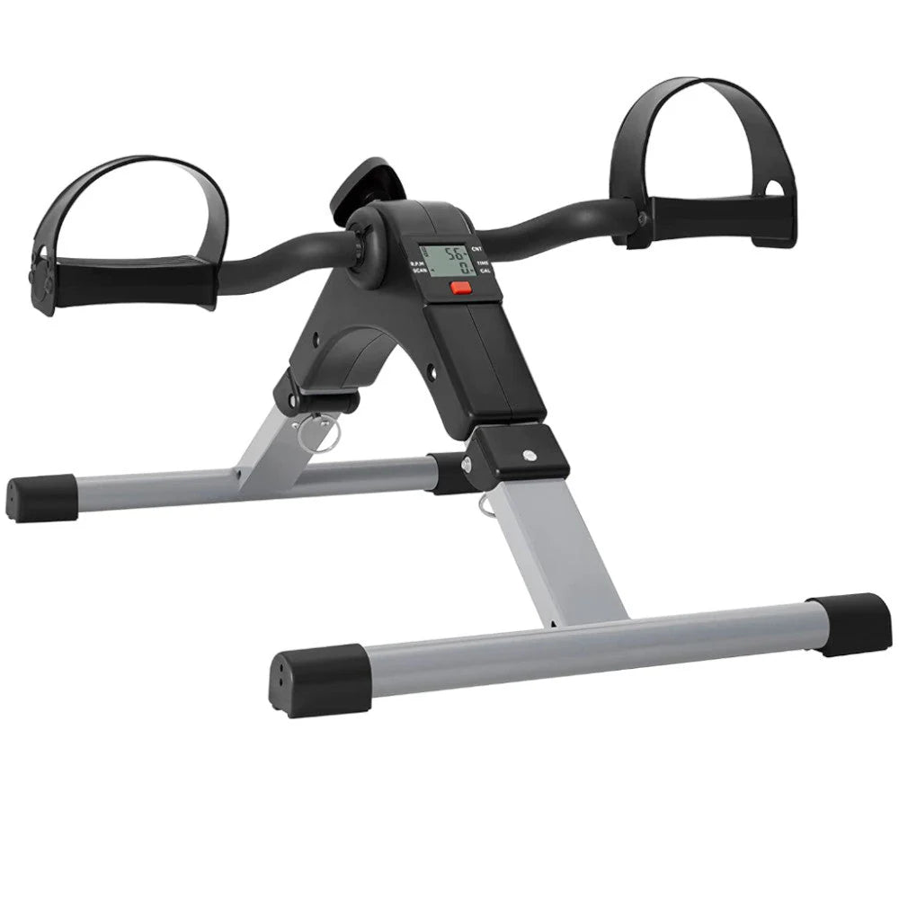 Mini bicicleta de antrenament pentru maini si picioare, inaltime reglabila, afisaj LCD, 100kg, negru