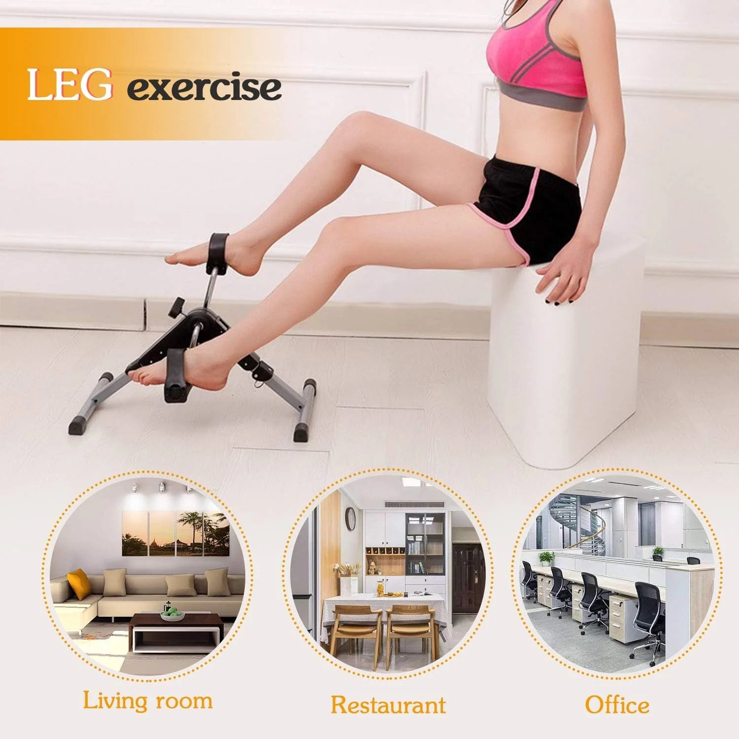 Mini bicicleta de antrenament pentru maini si picioare, inaltime reglabila, afisaj LCD, 100kg, negru