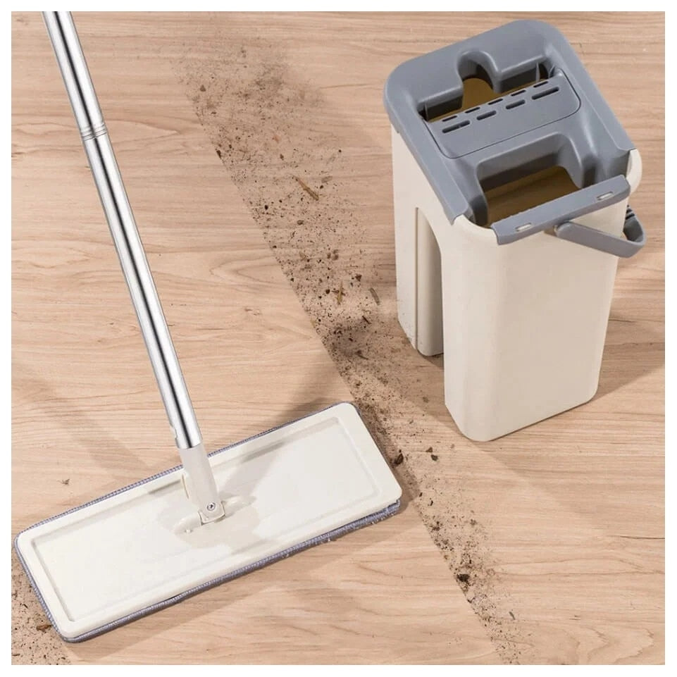 Mop profesional cu doua cuve de spalare si uscare + 2 rezerve cadou
