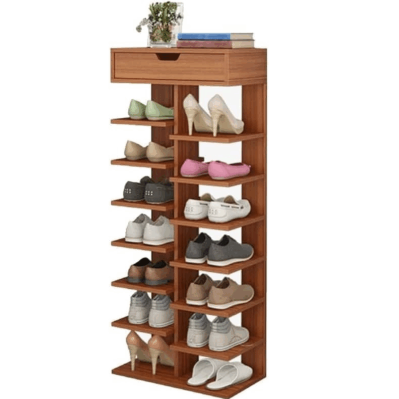 Pantofar cu 7 Etaje din PAL - Organizator Pantofi Elegant, Culoare Lemn , Maro