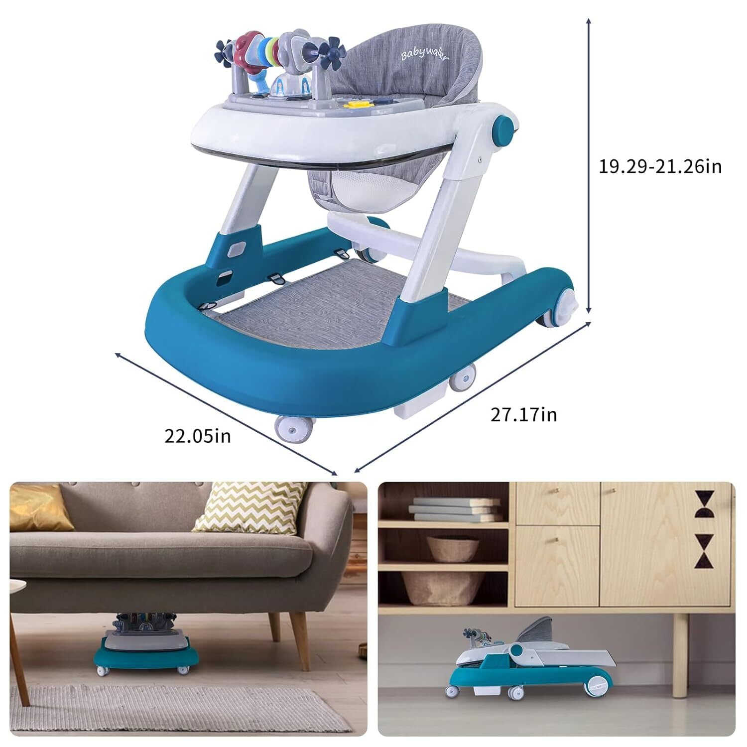 Premergator 3 in 1, Antemergator si Masa, Muzica si Jucarii, Pliabil, Reglabil pe Inaltime