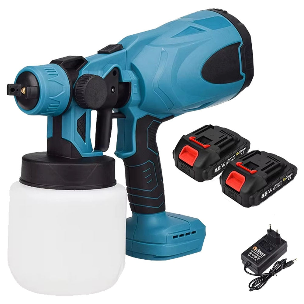Pulverizator Electric de vopsea cu 2 acumulatori de 48V, 1000ml - 3 moduri de pulverizare, ideal pentru tavane, pereti si garduri