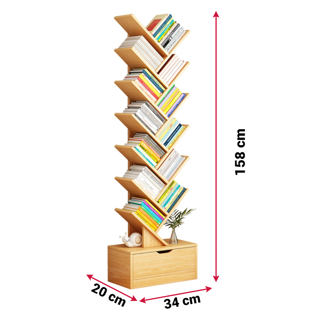 Raft depozitare carti in forma de copac 158x34 cm