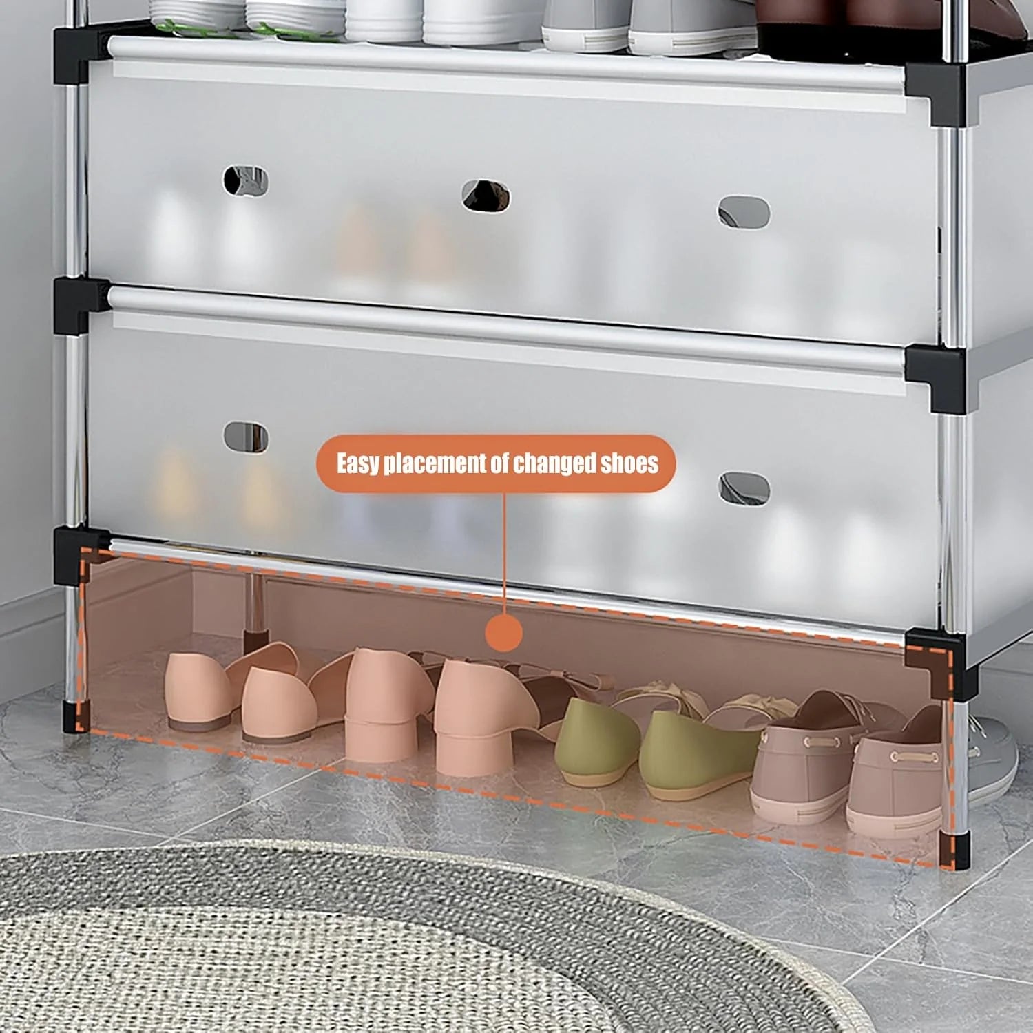 Raft pliabil pentru pantofi cu 4, 5 sau 6 etaje, design modern, stabil și multifuncțional