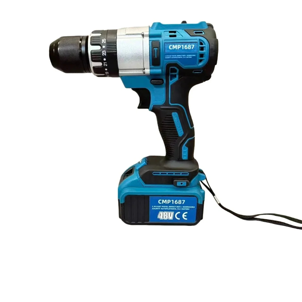 Set Trusa autofiletanta cu percutie si Flex Polizor unghiular 125MM, 2 acumulatori 48V, 8Ah,valiza transport CAMPION PROFESSIONAL