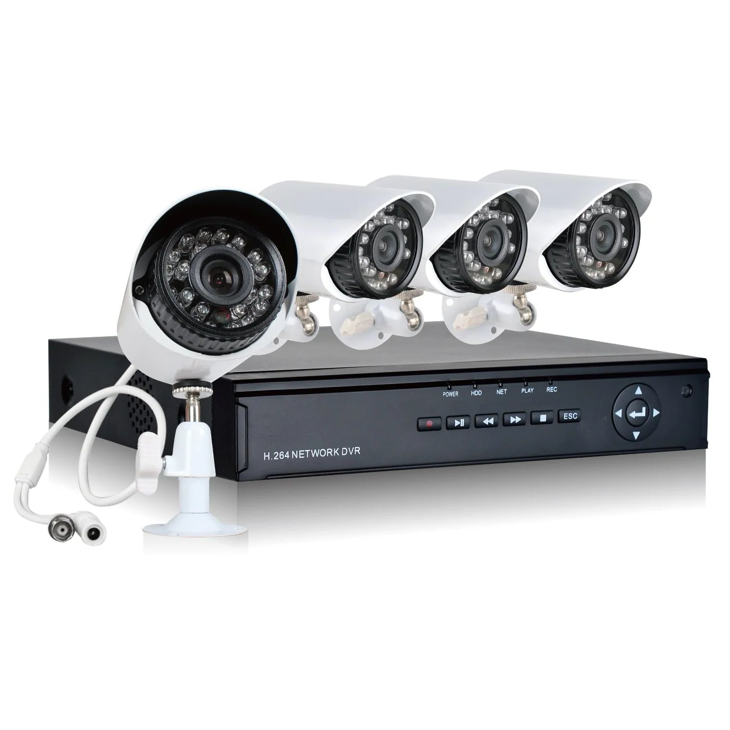 Sistem de supraveghere CCTV, Kit DVR cu 4 camere exterior / interior din metal