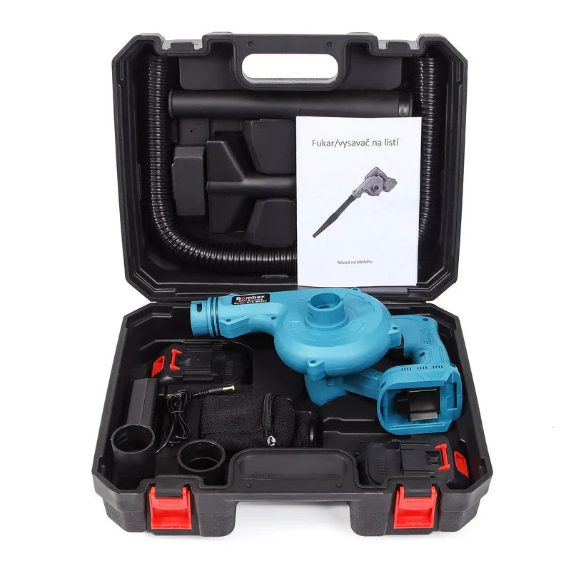 Suflantă Frunze fără Fir , 2 Acumulatori 48V, 2 în 1 Suflare și Aspirare Frunze, Praf, Zăpadă, 19000 RPM