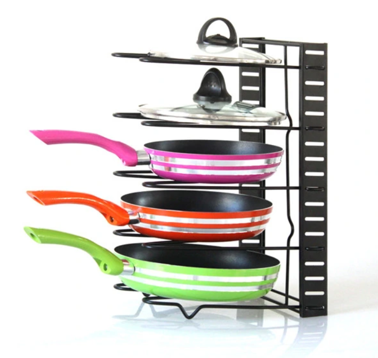 Suport organizator cu 5 rafturi pentru oale, tigai si capace