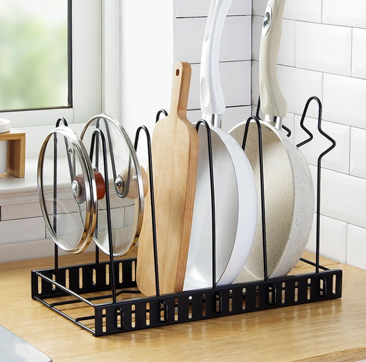 Suport organizator cu 5 rafturi pentru oale, tigai si capace