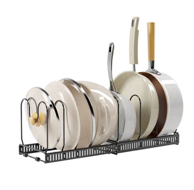 Suport organizator cu 5 rafturi pentru oale, tigai si capace