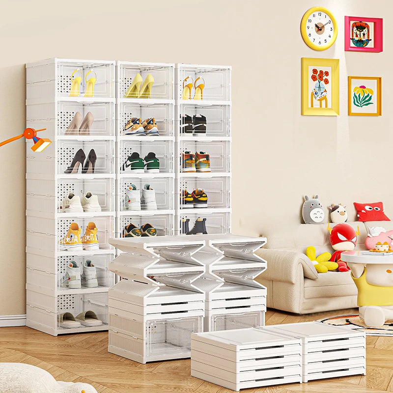 Suport pentru pantofi 12 perechi, cutie depozitare incaltaminte, pliabila, 6 nivele, 105 x 34.5 x 25.5 cm