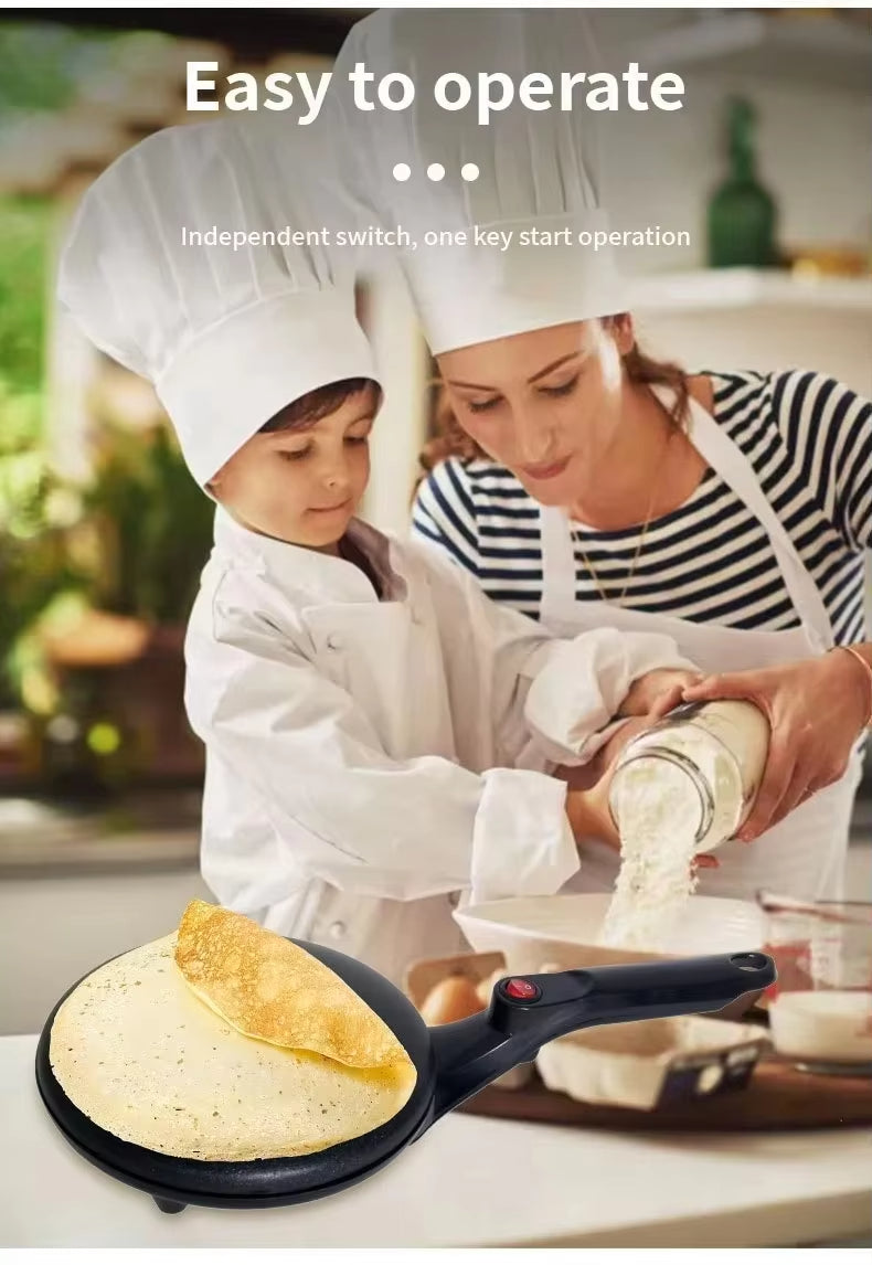 Tigaie electrica pentru clatite, maner ergonomic confortabil, placa antiaderenta, incalzire rapida