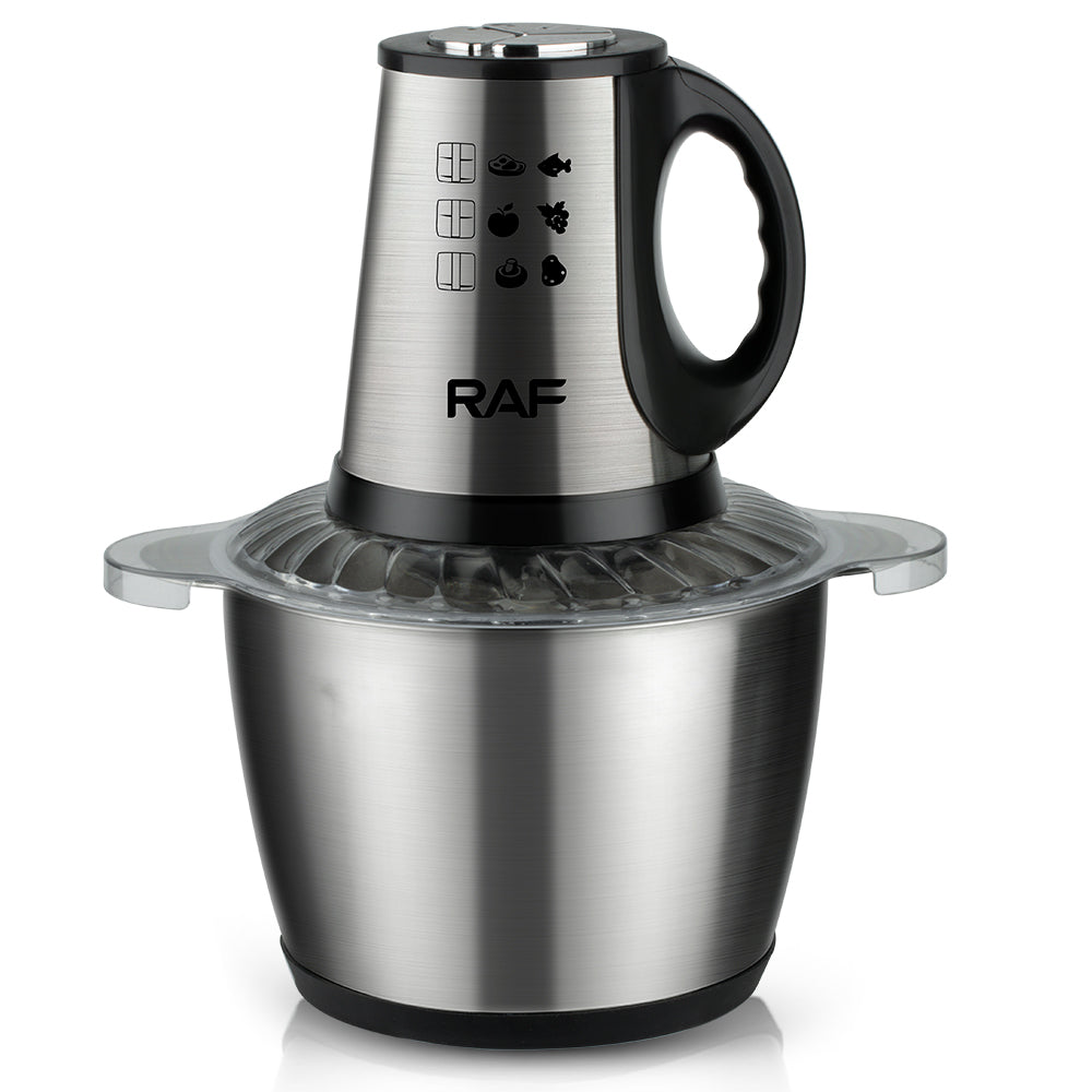 Tocator electric RAF 7032 din inox 3L, 2 viteze, motor puternic, pentru carne si legume